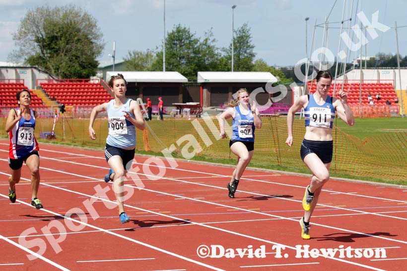 Elaine Telford (Morpeth) winning the 100 metres at the North Eastern Champs, Gateshead.